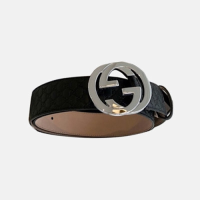 [매장판]Gucci 2019 Mens GG Buckle Leather Belt - 구찌 신상 남성 GG 버클 레더 벨트 Guc0633x.Size(4.0cm).블랙은장