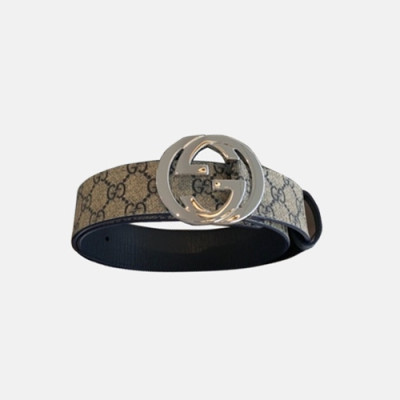 Gucci 2019 Mens GG Buckle Leather Belt - 구찌 신상 남성 GG 버클 레더 벨트 Guc0637x.Size(4.0cm).카키은장