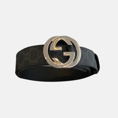 Gucci 2019 Mens GG Buckle Leather Belt - 구찌 신상 남성 GG 버클 레더 벨트 Guc0638x.Size(4.0cm).블랙은장