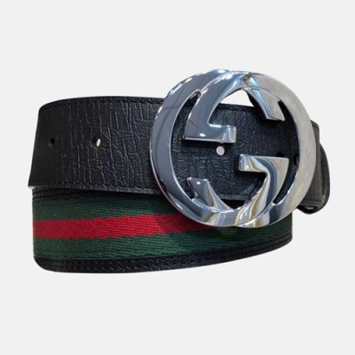 Gucci 2019 Mens GG Buckle Leather Belt - 구찌 신상 남성 GG 버클 레더 벨트 Guc0640x.Size(3.8cm).블랙은장