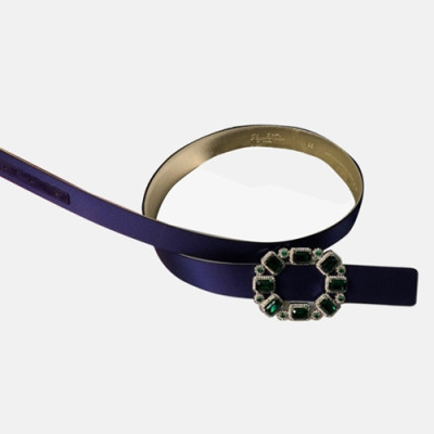 [매장판]Roger Vivier 2019 Ladies Crown Jewels Leather Belt - 로저비비에 여성 실크 쥬얼리 벨트 Rog0010x.Size(3.0cm).네이비