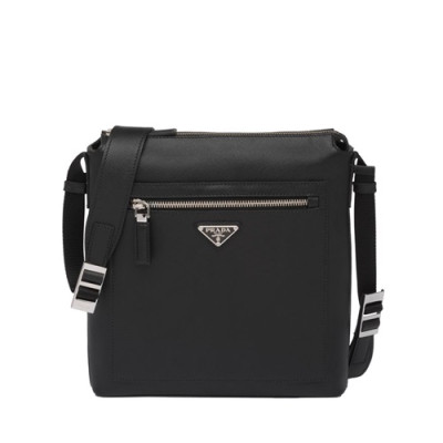 Prada 2019 Saffiano Messenger Shoulder Bag,25CM - 프라다 2019 사피아노 남성용 메신저 숄더백,2VH062-1,25cm,블랙