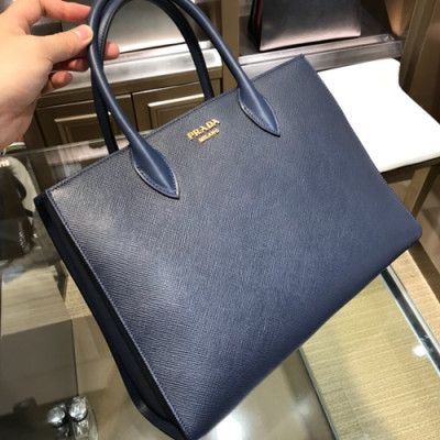 Prada Saffiano Tote Shoulder Bag,34cm - 프라다 사피아노 여성용 토트 숄더백 ,1BA153-4,34cm ,네이비