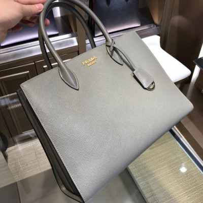 Prada Saffiano Tote Shoulder Bag,34cm - 프라다 사피아노 여성용 토트 숄더백 ,1BA153-5,34cm ,그레이