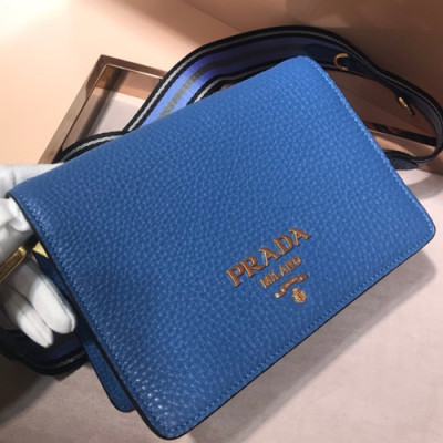 Prada 2018 Leather Vitello Shoulder Cross Bag,20CM - 프라다 2018 레더 비텔로 숄더 크로스백,1BD102-1,20cm ,블루