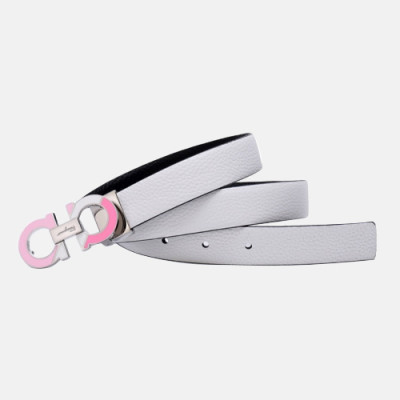 Salvatore Ferragamo 2019 Ladies Gancini Leather Belt - 살바토레 페라가모 여성 간치니 레더 벨트 Fer0122x.Size(2.5CM).화이트