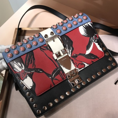 Prada 2018 Elektra Saffiano Shoulder Bag,24cm - 프라다 2018 엘렉트라 사피아노 여성용 숄더백 ,1BD121,24cm ,레드+블랙