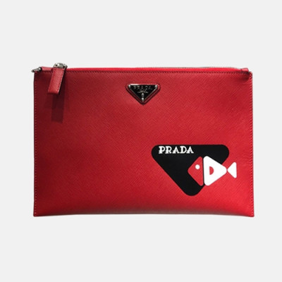 Prada 2019 Saffiano Mens Clutch Bag ,28CM - 프라다  2019 사피아노 남성용 클러치백 2NG005-18,28CM,레드