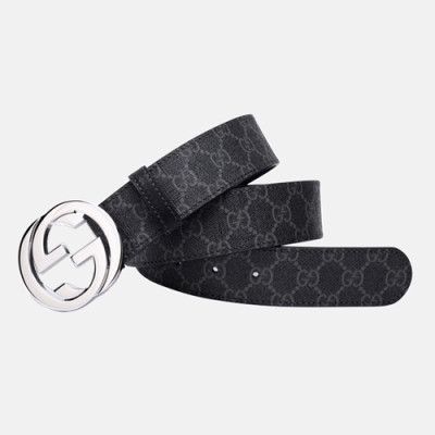 Gucci 2019 Mens GG Buckle Leather Belt - 구찌 신상 남성 GG 버클 레더 벨트 Guc0679x.Size(4.0cm).블랙은장