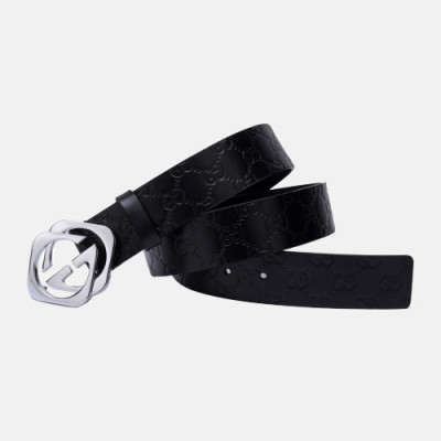 Gucci 2019 Mens GG Buckle Business Leather Belt - 구찌 신상 남성 GG 버클 비지니스 레더 벨트 Guc0682x.Size(4.0cm).블랙은장