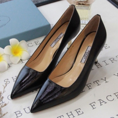 Prada 2019 Ladies Businees Leather Pumps - 프라다 여성 비지니스 레더 펌프스 Pra0450x.Size(225 - 250).블랙