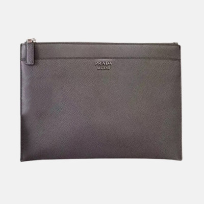 Prada Saffiano Mens Clutch Bag ,29CM - 프라다 사피아노 남성용 클러치백 S005-2,29CM,그레이