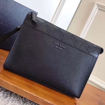 Prada Saffiano Mens Clutch Bag ,24CM - 프라다 사피아노 남성용 클러치백 2NE009-3,24CM,블랙