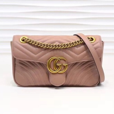 Gucci Marmont Matlase Women Shoulder Bag ,26CM ,31CM- 구찌 GG 마몬트 마틀라세 여성용 숄더백 443497,GUB0245, 26CM,31CM,다크베이지