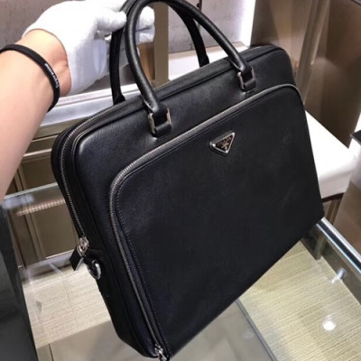 Prada Saffiano Mens Business Bag,36CM - 프라다 사피아노 남성용 서류가방 2VE369-1 ,36CM,블랙