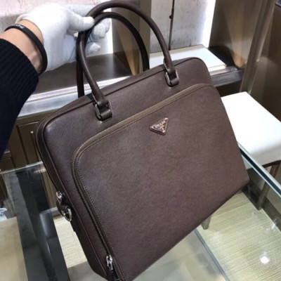 Prada Saffiano Mens Business Bag,36CM - 프라다 사피아노 남성용 서류가방 2VE369-3 ,36CM,브라운