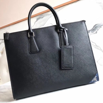 Prada 2018 Saffiano Mens Business Bag ,38CM - 프라다 2018 사피아노 남성용 서류가방 2VG030-4,38CM,블랙+네이비