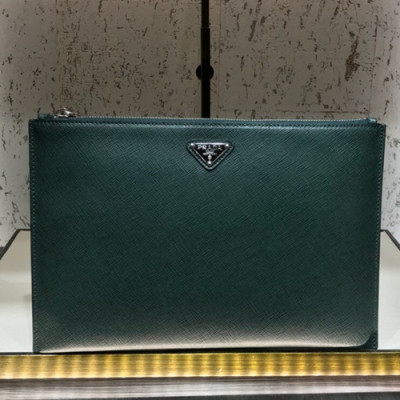 Prada Saffiano Mens Clutch Bag ,28CM - 프라다 사피아노 남성용 클러치백 2NG005-31,28CM,그린