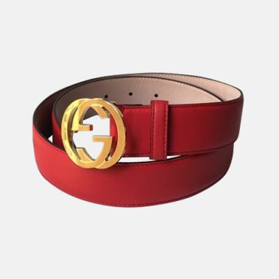 Gucci 2019 Ladies GG Buckle Business Leather Belt - 구찌 신상 여성 GG 버클 비지니스 레더 벨트 Guc0695x.Size(3.7cm).레드금장