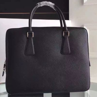 Prada Saffiano Mens Business Bag ,36CM - 프라다 사피아노  남성용 서류가방 2VE363-13 ,36CM,블랙