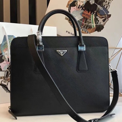 Prada Saffiano Mens Business Bag,36CM - 프라다 사피아노 남성용 서류가방 2VE366-8 ,36CM,블랙