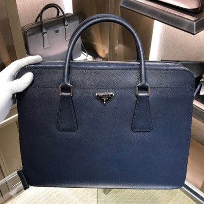 Prada Saffiano Mens Business Bag,36CM - 프라다 사피아노 남성용 서류가방 2VE366-11 ,36CM,블루