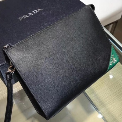 Prada Mens Clutch Bag ,24CM - 프라다 남성용 클러치백 PRAB0029,24CM,블랙+그린