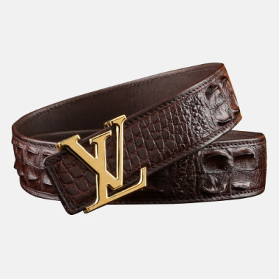 [커스텀급]Louis vuitton 2019 Mens Initial Logo Leather Belt - 루이비통 남성 이니셜 로고 버클 레더 벨트 Lou0744x.Size(3.8cm).2컬러(블랙은장/브라운금장)