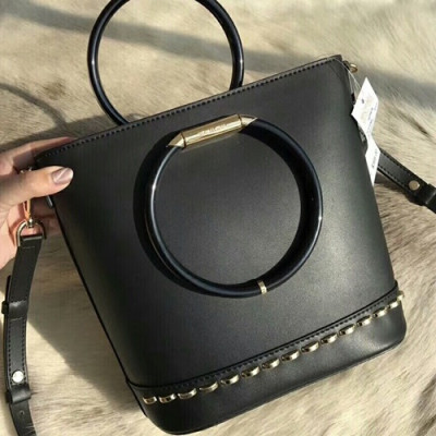 Michael Kors Leather Bucket Tote Shoulder Bag, 22.5CM - 마이클 코어스 레더 버킷 토트 숄더백 ,MKB0257, 22.5CM,블랙