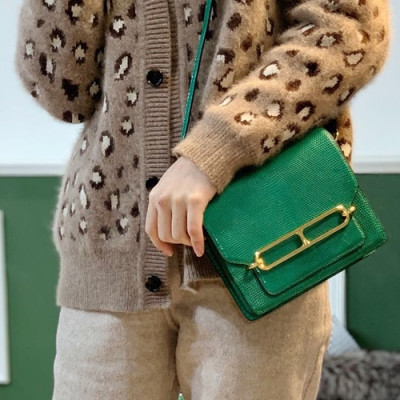 Hermes Roulis Lizard Leather Shoulder Bag,18cm - 에르메스 룰리스 리저드 레더 여성용 숄더백 HERB0562,18cm,그린