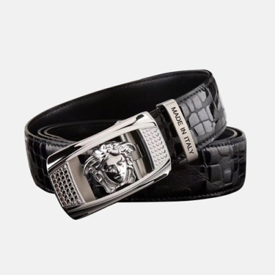 Versace 2019 Mens Palazzo Medusa Steel Buckle Leather Bellt - 베르사체 남성 메두사 스틸 자동 버클 레더 벨트 Ver0131x.Size(3.5cm).2컬러(블랙은장/브라운금장)