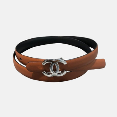 Chanel 2019 Ladies Classic CC Buckle Leather Belt - 샤넬 여성 클랙식 CC 버클 레더 벨트 Cnl0183x.Size(2.5cm).오렌지은장