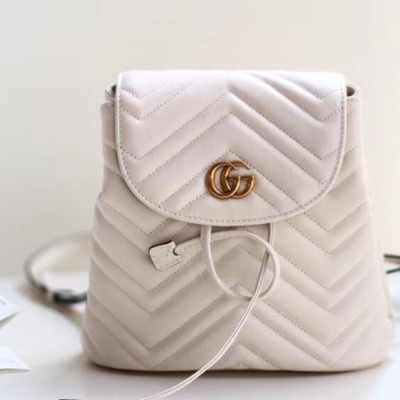 Gucci Marmont Matlase Women Leather Back Pack,19CM - 구찌 마몬트 마틀라세 여성용 가죽 백팩 528129,GUB0390,19CM,화이트