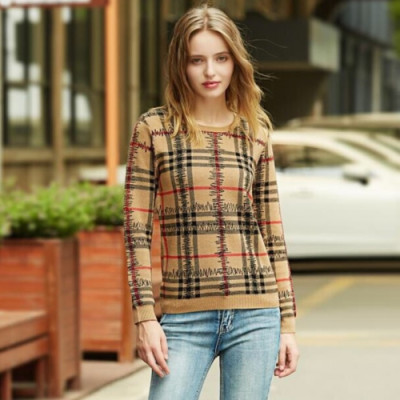 Burberry 2018 London Ladies Wool Crew Neck Sweater - 버버리 런던 여성 양모 크루넥 스웨터 Bur0453x.Size(s - 2xl).카키