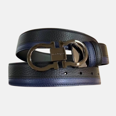 Salvatore Ferragamo 2019 Mens Business Gancini Buckle Leather Belt - 살바토레 페라가모 남성 비지니스 간치니 버클 레더 벨트 Fer0164x.Size(3.5cm).블랙검장