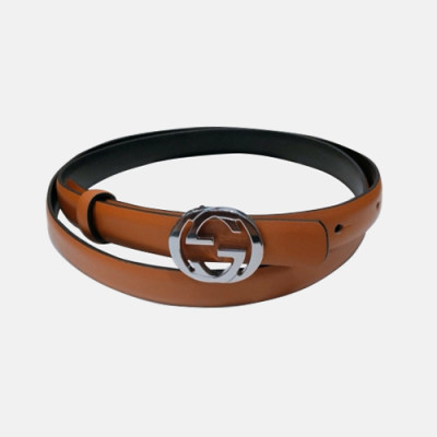 Gucci 2019 Ladies GG Buckle Business Leather Belt - 구찌 신상 여성 GG 버클 비지니스 레더 벨트 Guc0747x.Size(1.5cm).오렌지은장