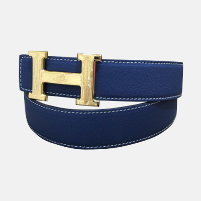 Hermes 2019 Mens Business Initial Logo Togo Leather Belt - 에르메스 남성 비지니스 이니셜 로고 토고 가죽 벨트 Her0131x.Size(3.8cm).블루금장