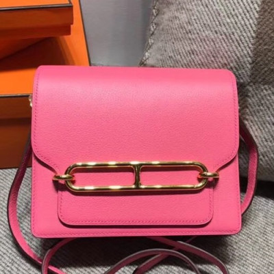 Hermes Roulis Ever Color Leather Shoulder Bag ,19cm - 에르메스 룰리스 에버컬러 레더 여성용 숄더백 HERB0584,19cm,핑크