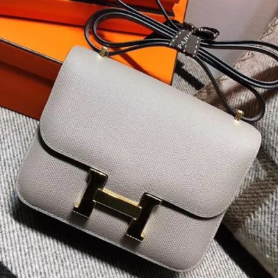 Hermes Constance Epsom Leather Shoulder Bag,19cm - 에르메스 콘스탄스 엡송 레더 여성용 숄더백 HERB0585, 19cm,그레이