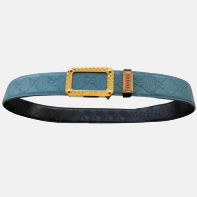 Gucci 2019 Mens Reversible Classic Buckle Business Leather Belt - 구찌 신상 남성 리버서블 클랙식 버클 비지니스 레더 벨트 Guc0762.x.Size(3.8cm).블루금장