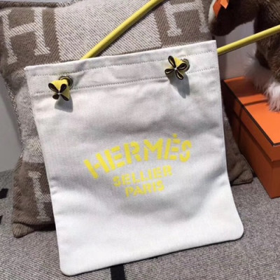 Hermes Canvas Shoulder Shopper Bag  - 에르메스 캔버스 여성용 숄더 쇼퍼백 HERB0625,화이트(옐로우)