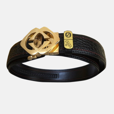 Gucci 2019 Mens GG Buckle Business Leather Belt - 구찌 신상 남성 GG버클 비지니스 레더 벨트 Guc0764x.Size(3.4cm).블랙금장