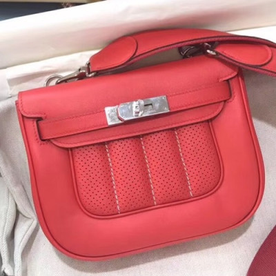 Hermes Berline Swift Leather Shoulder Bag - 에르메스 베를린 스위프트 레더 여성용 숄더백 HERB0634,레드