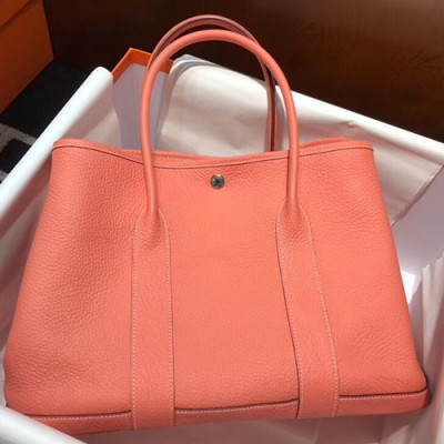 Hermes Garden Party Leather Tote Bag,36cm - 에르메스 가든파티 레더 여성용 토트백 HERB0642, 36cm,오렌지