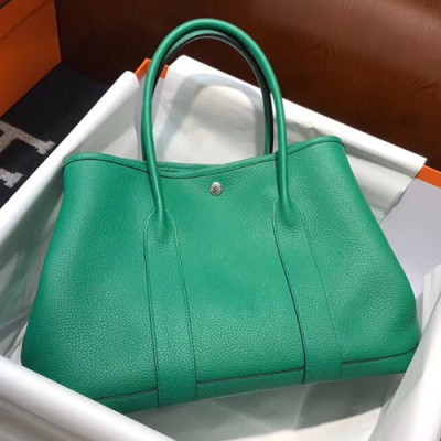 Hermes Garden Party Leather Tote Bag,36cm - 에르메스 가든파티 레더 여성용 토트백 HERB0645, 36cm,그린