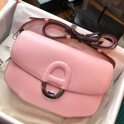 Hermes Cherche EpsomSwift Leather Shoulder Bag - 에르메스 쉐르쉐 엡송 스위프트 레더 여성용 숄더백 HERB0656,핑크(은장)