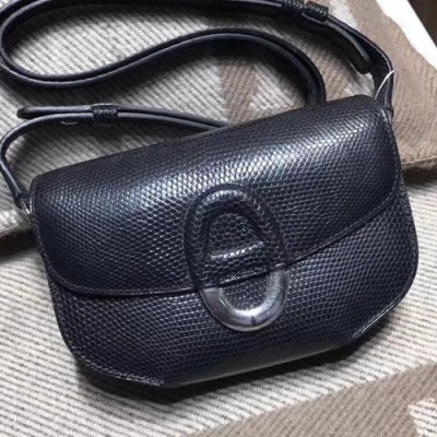 Hermes Cherche Lizard Leather Shoulder Bag - 에르메스 쉐르쉐 리저드 레더 여성용 숄더백 HERB0657,다크네이비