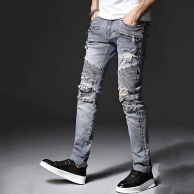 Balmain 2019 Mens Rock Stud Denim Pants - 발망 남성 신상 락스터드 데님 팬츠 Bam0077x.Size(28 - 42).블루