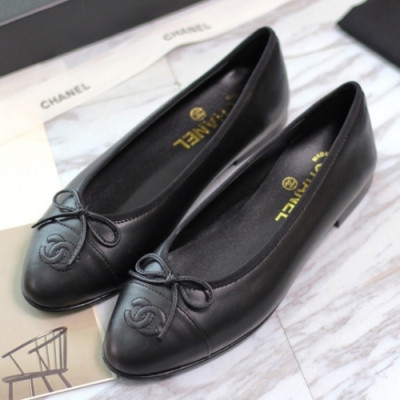 Chanel 2018 Ladies Classic CC Logo Ribbon Ballet Flat Shoes - 샤넬 여성 클랙식 CC 로고 리본 발렛 플랫 슈즈 Cnl0280x.Size(225 - 255).블랙