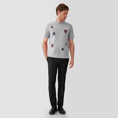 Hermes 2019 Mens Crew - neck Cotton Short Sleeved Tshirt - 에르메스 남성 크루넥 실켓면 반팔티 Her0149x.Size(m - 2xl).그레이